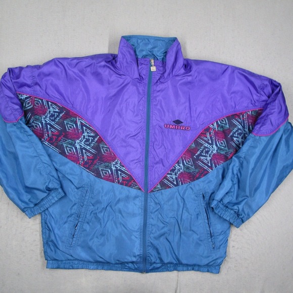 Umbro Other - Vintage Umbro Windbreaker Jacket Mens Medium Purple Blue 90s Colorblock Retro